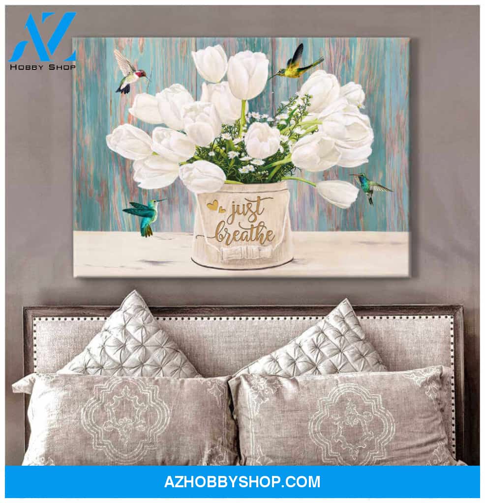 Just Breathe, Beautiful Hummingbird Canvas Wall Art