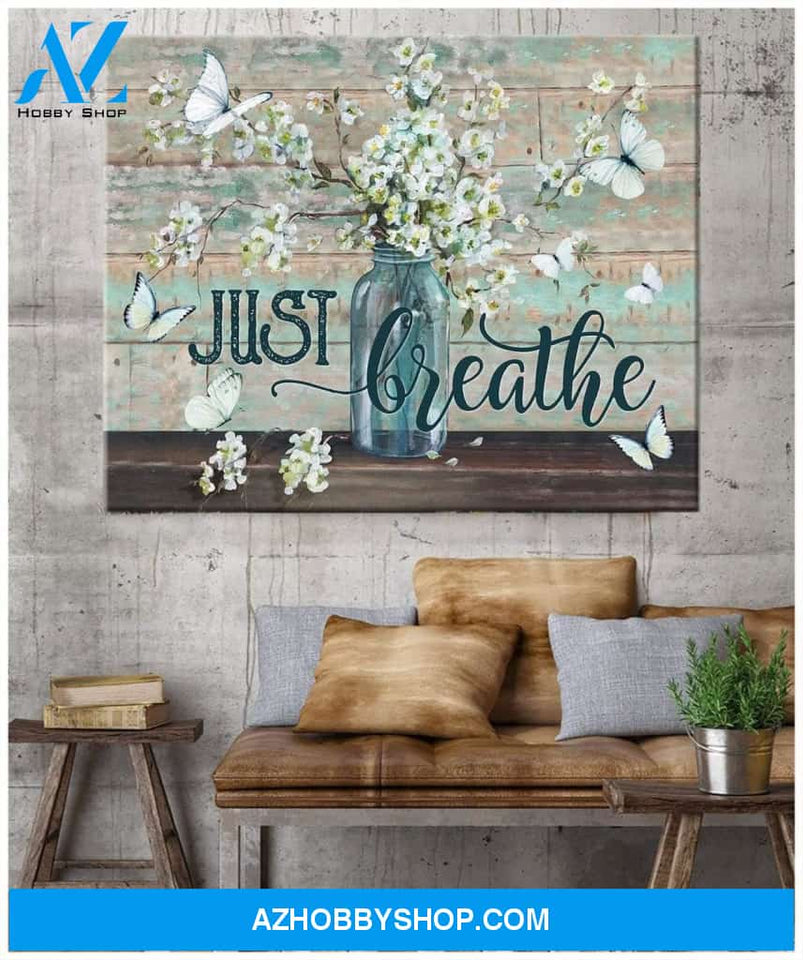 Just Breathe Butterfly Wall Art Canvas