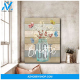 Zalooo Just Breathe Butterfly Wall Art Canvas