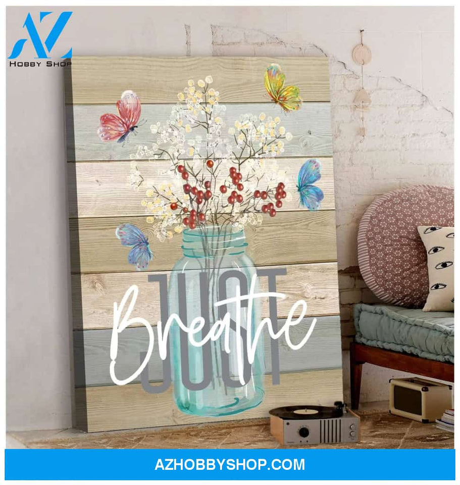 Just Breathe Butterfly Wall Art Canvas