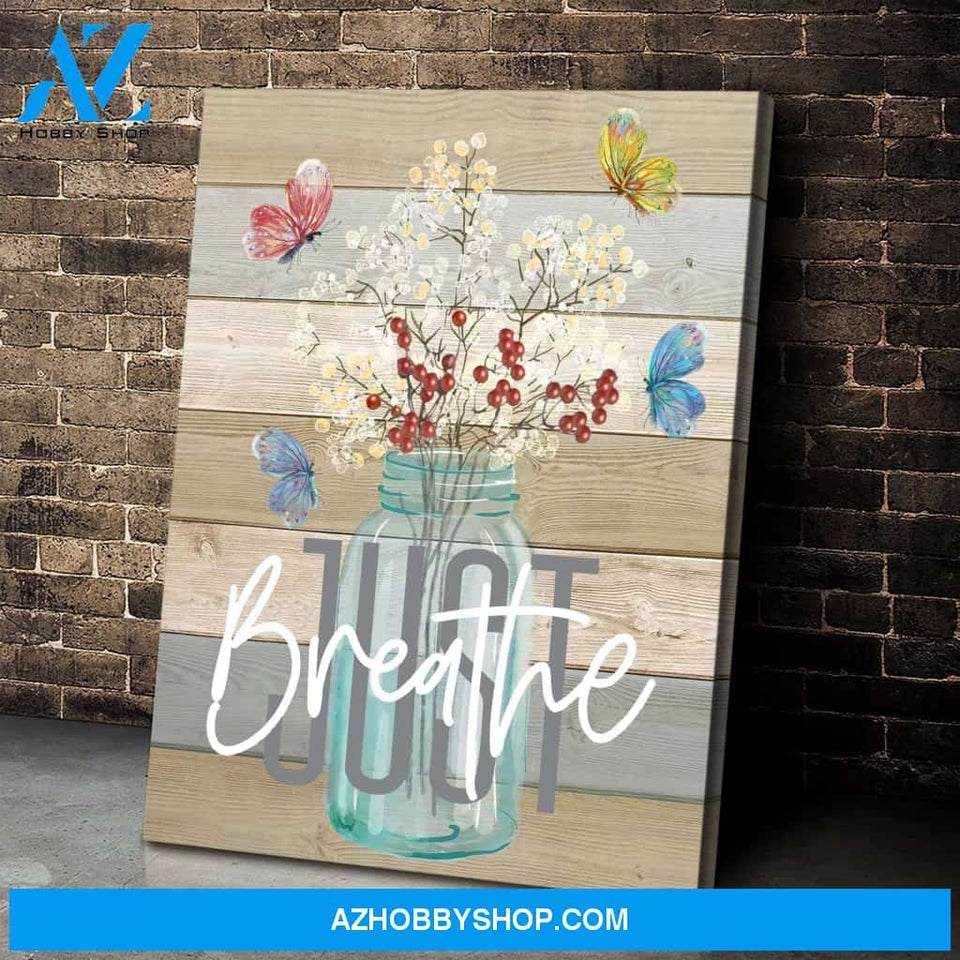 Zalooo Just Breathe Butterfly Wall Art Canvas
