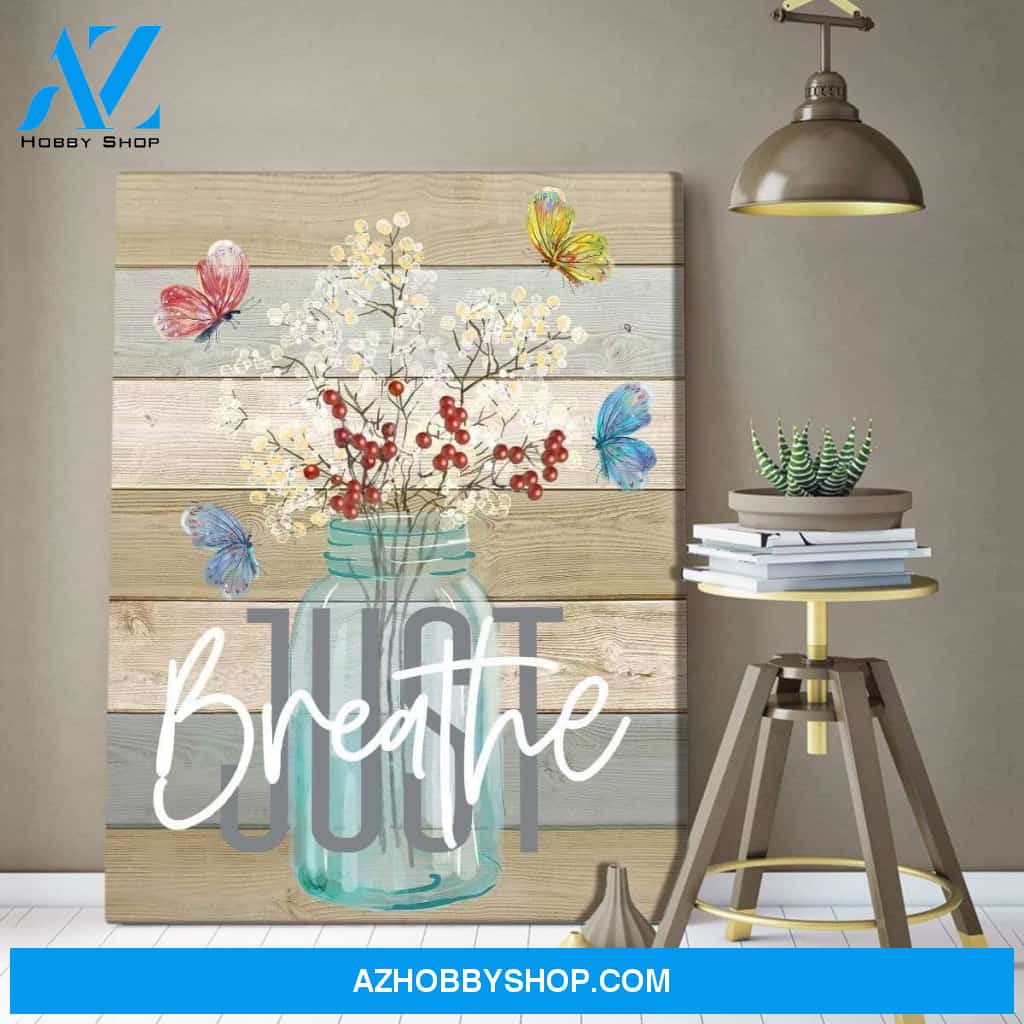 Zalooo Just Breathe Butterfly Wall Art Canvas