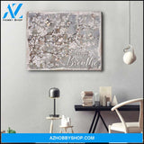 Just Breathe Cherry Blossom and Butterfly Canvas Wall Art Decor