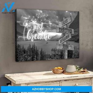 Just Breathe family multi names - Canvas