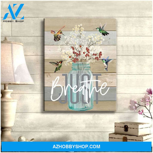 Just Breathe Hummingbird Wall Art Canvas
