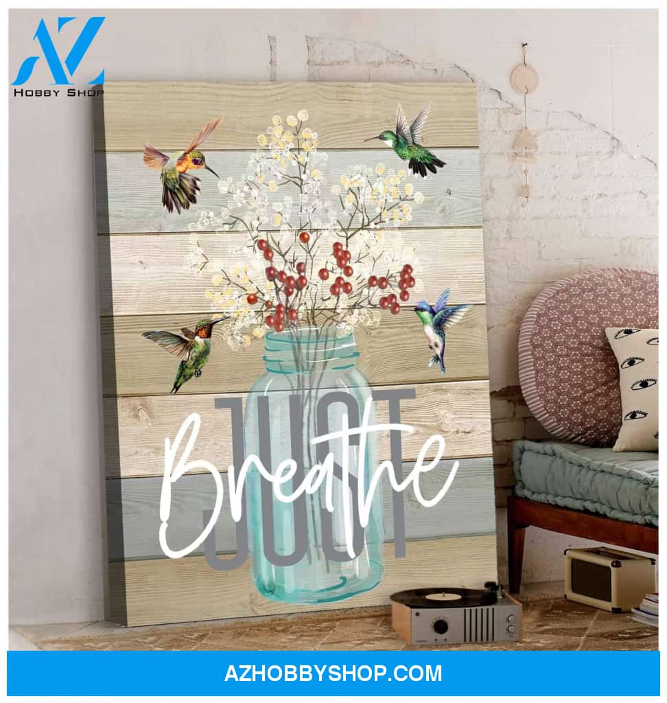 Just Breathe Hummingbird Wall Art Canvas