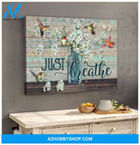 Just Breathe Hummingbird Wall Art Canvas