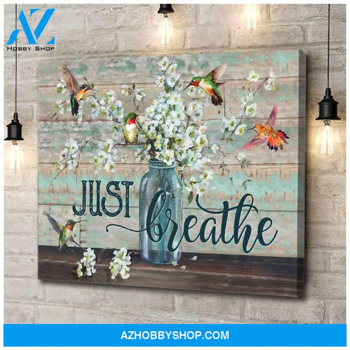 Just Breathe Hummingbird Wall Art Canvas
