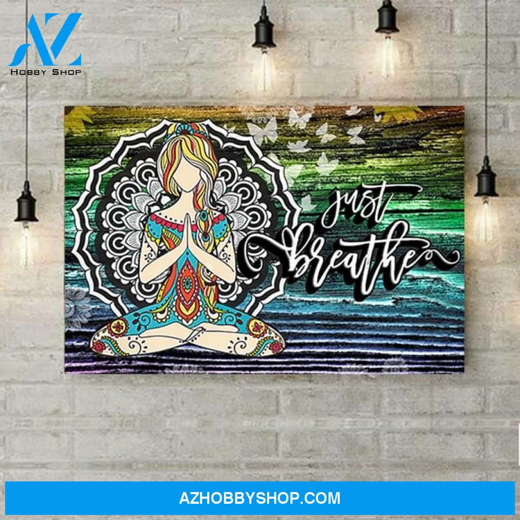 Just Breathe Wall Art Canvas, Yoga Wall Art Canvas, Meditation Wall Decor 4
