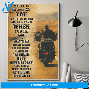 Just Remember The Ride Goes On Biker Posrer Gift For Biker Canvas Wall Art, Wall Decor Visual Art