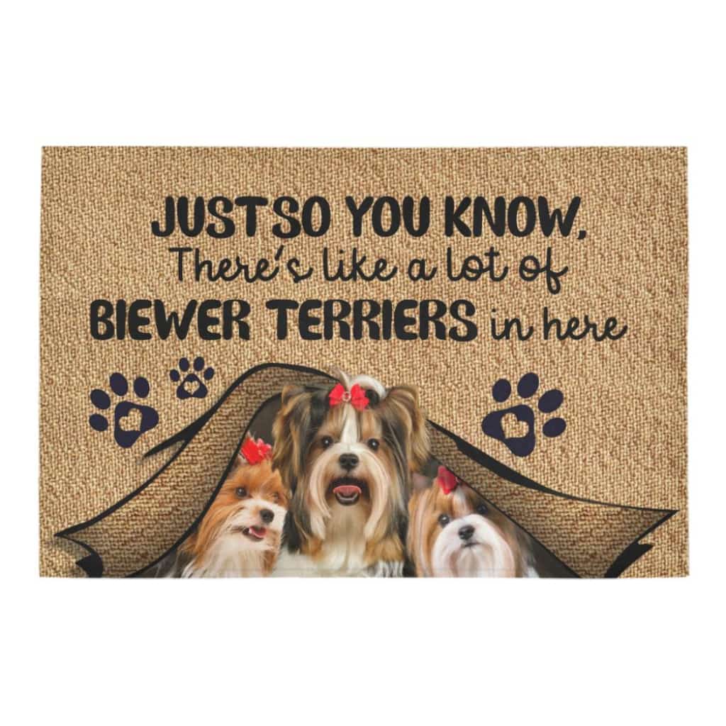 Just So You Know Biewer Terriers Dog Lover Doormat Welcome Mat