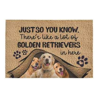 Just So You Know Golden Retrievers Dog Lover Doormat Welcome Mat
