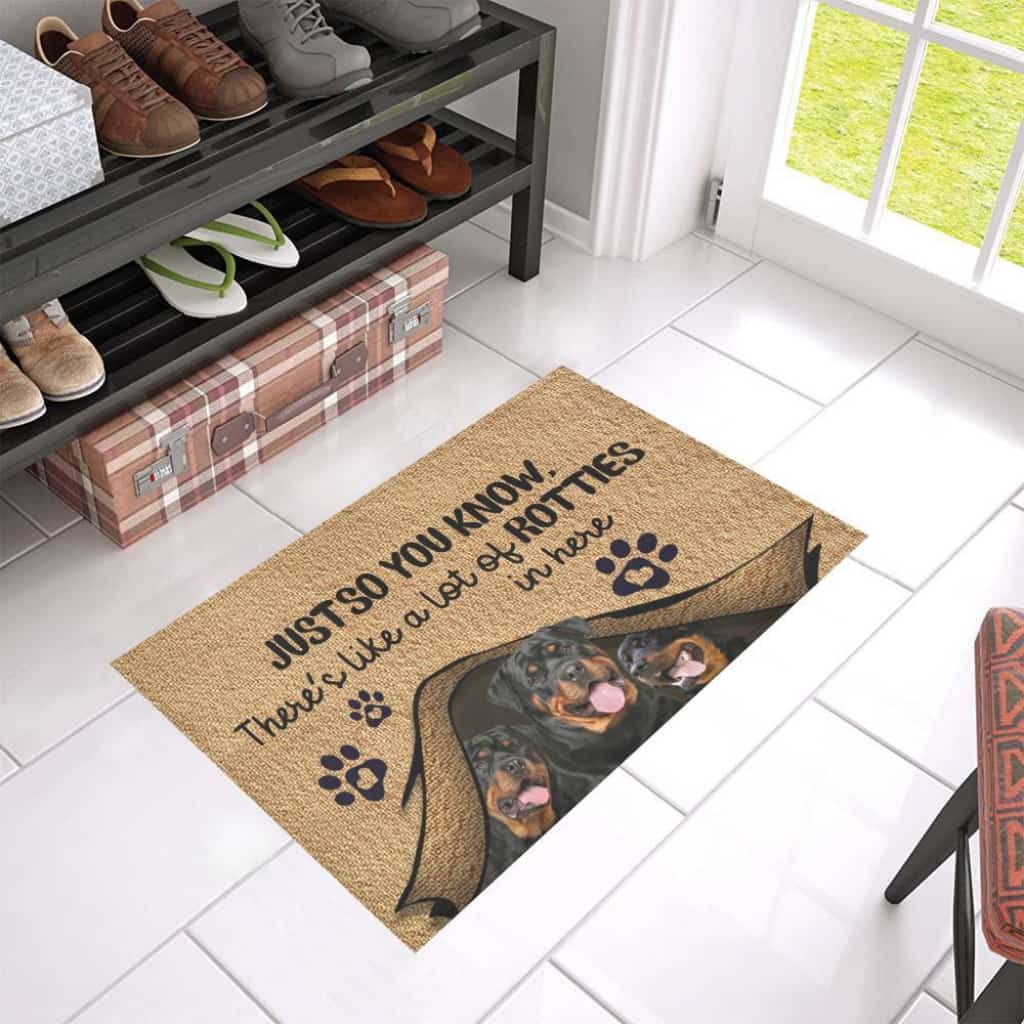Just So You Know Rottweiler Dog Lover Doormat Welcome Mat