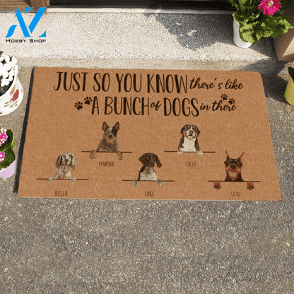 Just So You Know There's Like A Bunch Of Dogs In There Custom Name Pet Printed Doormat Home Decor