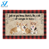 Just So You Know There's Like A Lot Of Corgis In Here Doormat Welcome Mat Housewarming Gift Home Decor Gift For Dog Lovers Funny Doormat