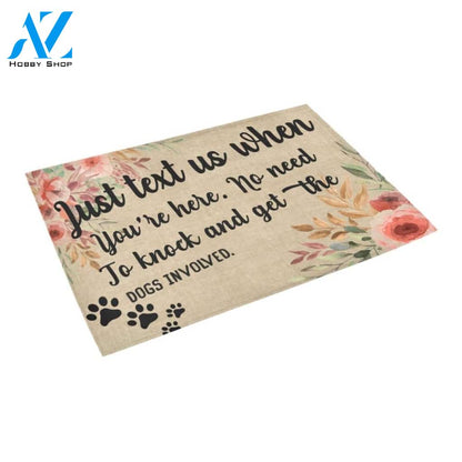 Just Text Us When You're Here Doormat Indoor And Outdoor Mat Entrance Rug Sweet Home Decor Housewarming Gift Gift For Friend Family Stem Feminist