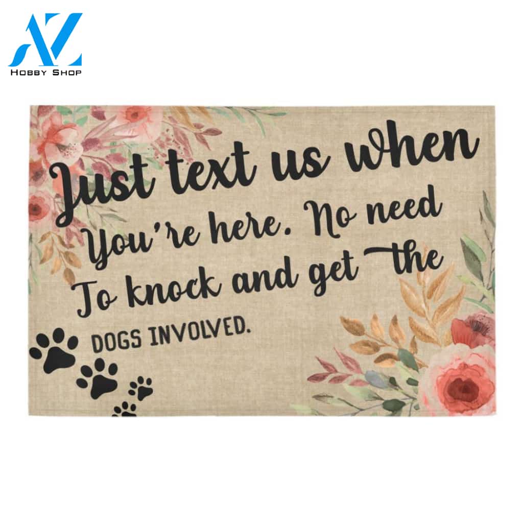 Just Text Us When You're Here Doormat Indoor And Outdoor Mat Entrance Rug Sweet Home Decor Housewarming Gift Gift For Friend Family Stem Feminist
