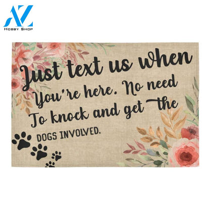 Just Text Us When You're Here Doormat Indoor And Outdoor Mat Entrance Rug Sweet Home Decor Housewarming Gift Gift For Friend Family Stem Feminist