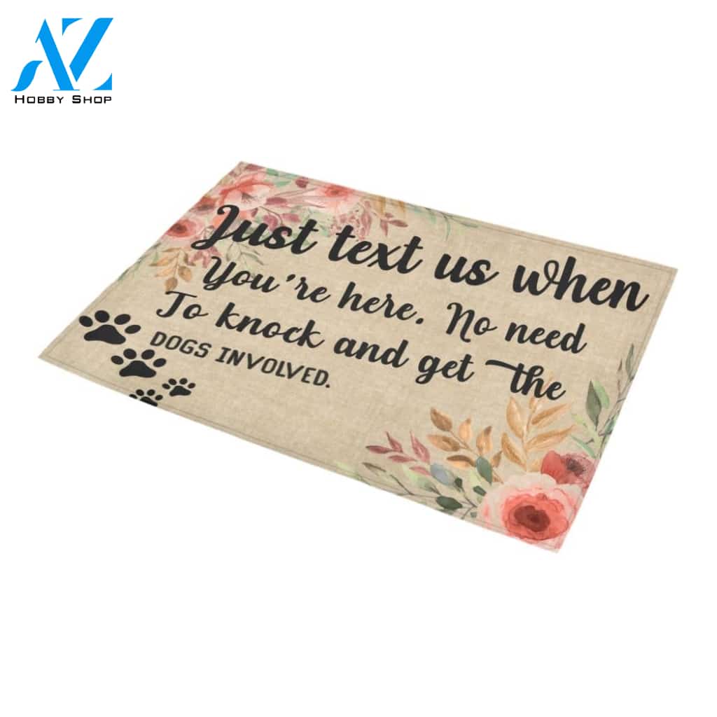 Just Text Us When You're Here Doormat Indoor And Outdoor Mat Entrance Rug Sweet Home Decor Housewarming Gift Gift For Friend Family Stem Feminist