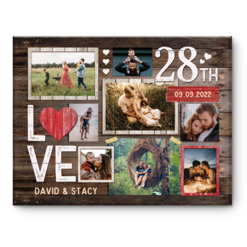 28th Wedding Anniversary Gift, 28th Anniversary Photo Collage, 28th Anniversary Gift