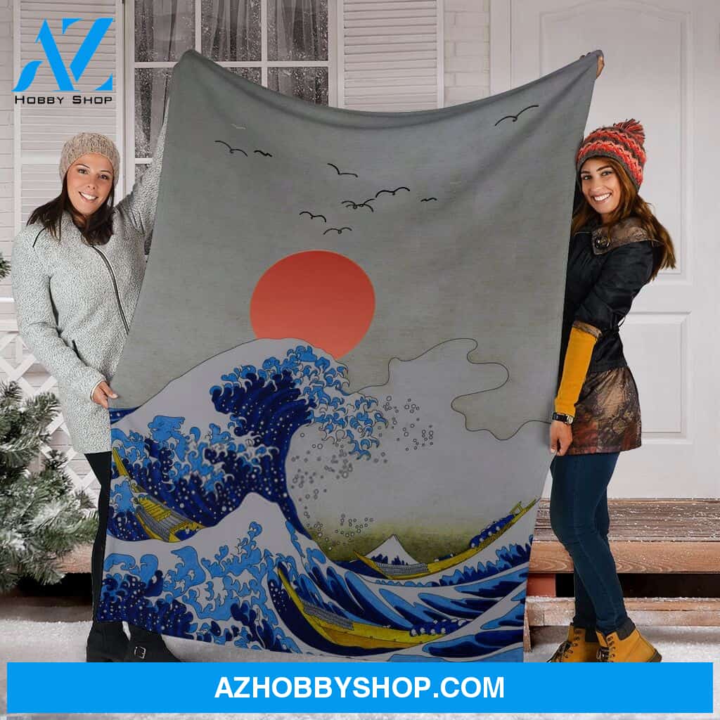 Kanagawa Wave 1 Fleece Blanket