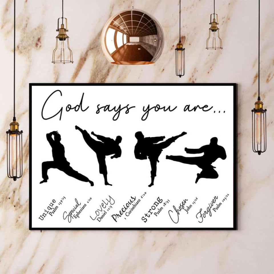 Karate God Says You Are Unique Special Lovely Paper Poster No Frame Matte Canvas Wall Decor