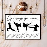 Karate God Says You Are Unique Special Lovely Paper Poster No Frame Matte Canvas Wall Decor