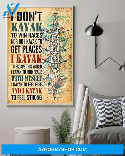 Kayaking Feel Strong Vertical Canvas Prints, Wall Decor Visual Art