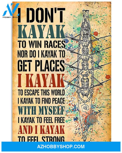 Kayaking Feel Strong Vertical Canvas Prints, Wall Decor Visual Art