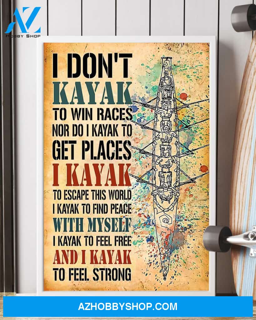 Kayaking Feel Strong Vertical Canvas Prints, Wall Decor Visual Art