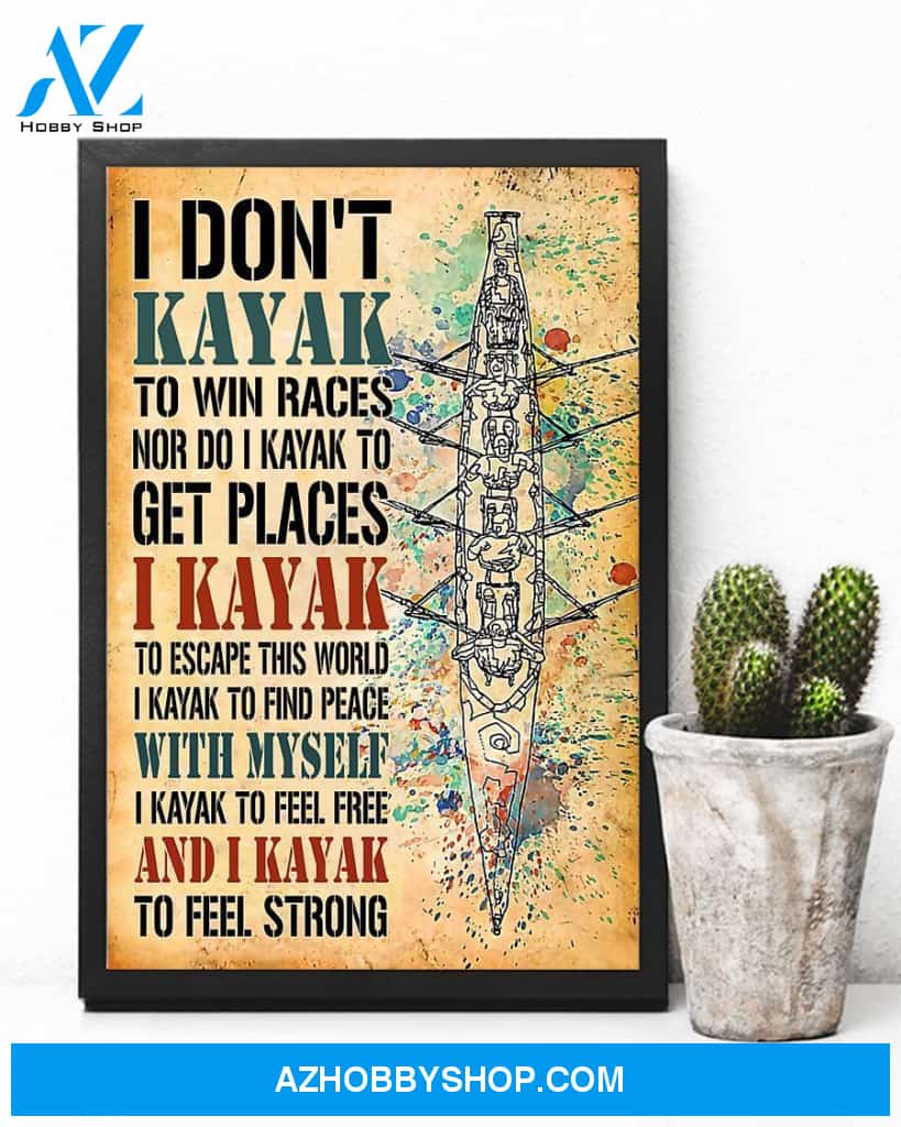 Kayaking Feel Strong Vertical Canvas Prints, Wall Decor Visual Art