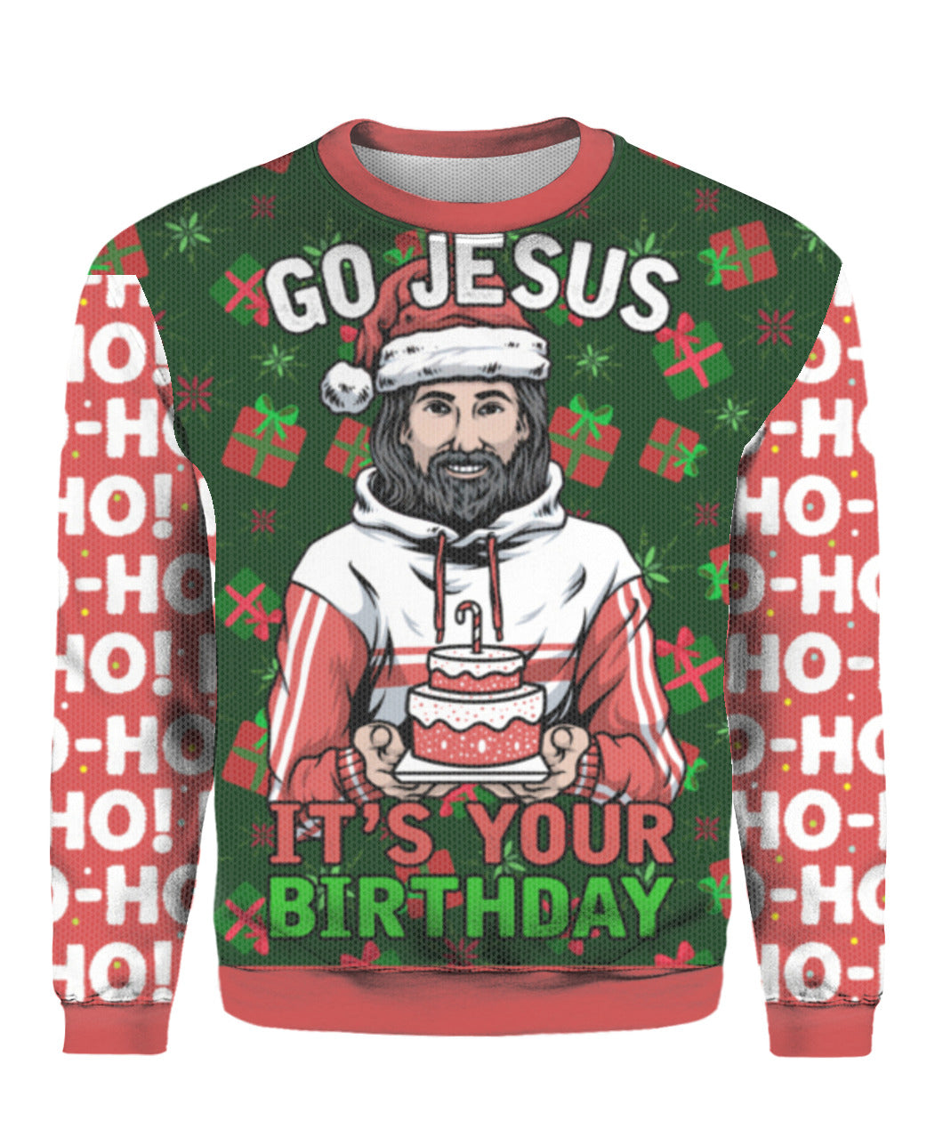 Jesuss Birthday Go Jesus Ugly Christmas Sweater | For Men & Women | UH1310