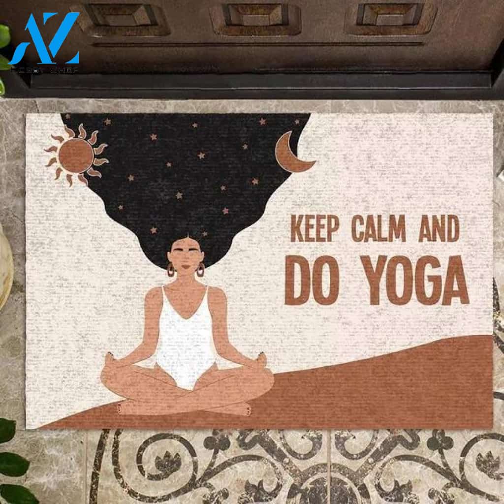 Keep Calm And Do Yoga Doormat Welcome Mat Housewarming Gift Home Decor Funny Doormat Gift Idea For Yoga Lovers Gift For Friend