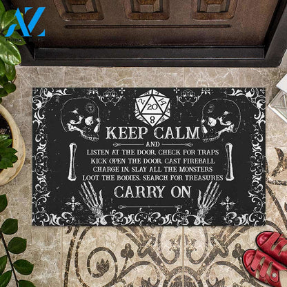 Keep Calm Tabletop Role-playing Game(RPG) Doormat Indoor And Outdoor Doormat Warm House Gift Welcome Mat Gift For Playing Game Lover Family Friend