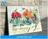 Keep Choosing Joy - Hummingbird Premium Wall Art Canvas