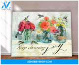 Keep Choosing Joy - Hummingbird Premium Wall Art Canvas