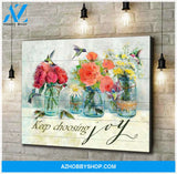 Keep Choosing Joy - Hummingbird Premium Wall Art Canvas