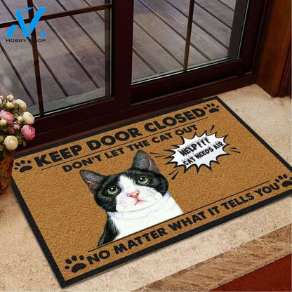 Keep Door Closed Cat Needs Air Cat Doormat Indoor and Outdoor Doormat Warm House Gift Welcome Mat Gift for Cat Lovers Birthday Gift