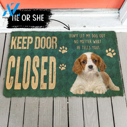 Gearhumans Gearhuman 3D Keep Door Closed Cavalier King Charles Spaniels Dog Custom Gender Doormat