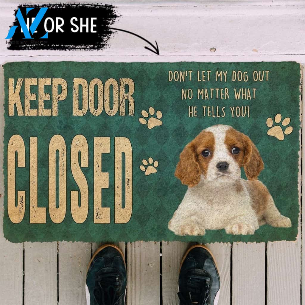 Gearhumans Gearhuman 3D Keep Door Closed Cavalier King Charles Spaniels Dog Custom Gender Doormat