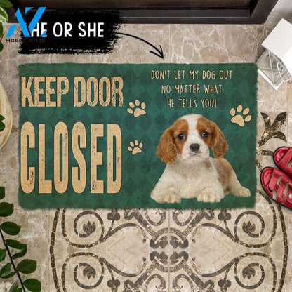 Gearhumans Gearhuman 3D Keep Door Closed Cavalier King Charles Spaniels Dog Custom Gender Doormat