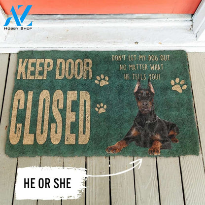 Gearhumans Gearhuman 3D Keep Door Closed Doberman Pinschers Dog Custom Gender Doormat