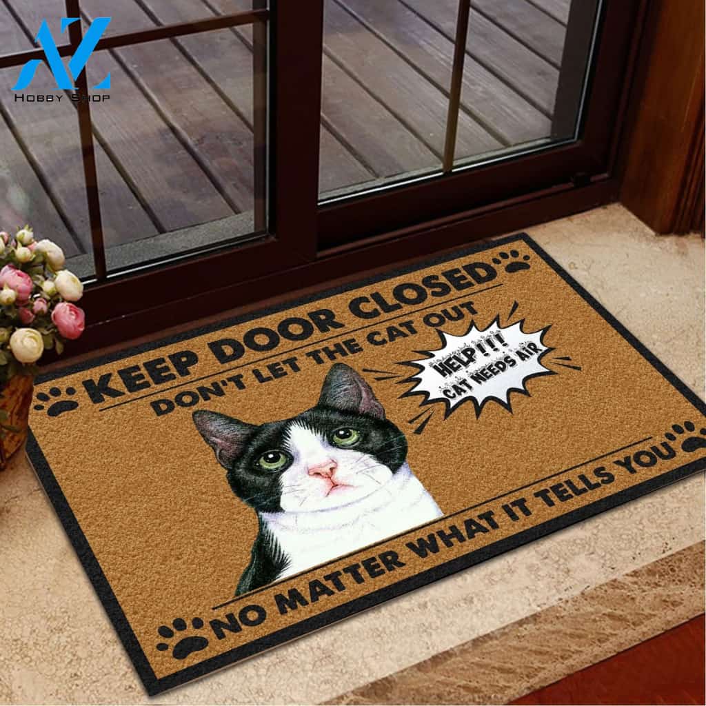 Keep Door Closed Doormat Welcome Mat Housewarming Gift Home Decor Funny Doormat Gift For Cat Lovers Gift For Friend Birthday Gift