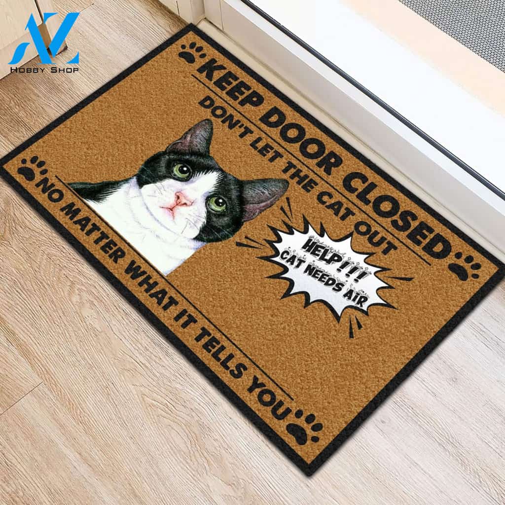 Keep Door Closed Doormat Welcome Mat Housewarming Gift Home Decor Funny Doormat Gift For Cat Lovers Gift For Friend Birthday Gift
