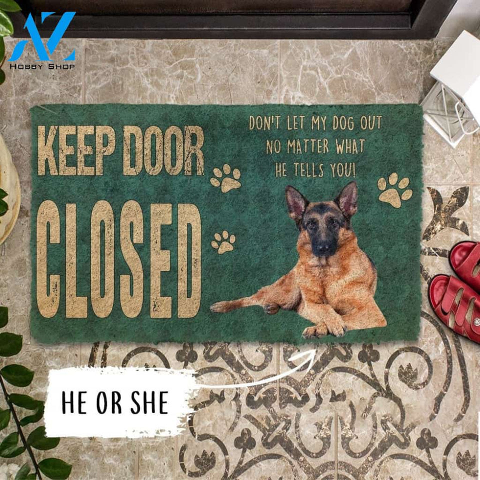 Gearhumans Gearhuman 3D Keep Door Closed German Shepherd Dog Custom Gender Doormat