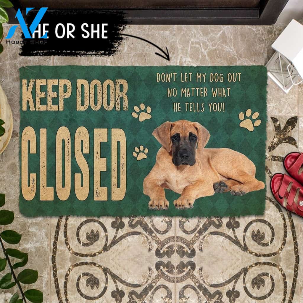 Gearhumans Gearhuman 3D Keep Door Closed Great Danes Dog Custom Gender Doormat