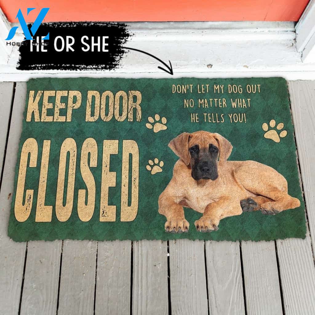 Gearhumans Gearhuman 3D Keep Door Closed Great Danes Dog Custom Gender Doormat