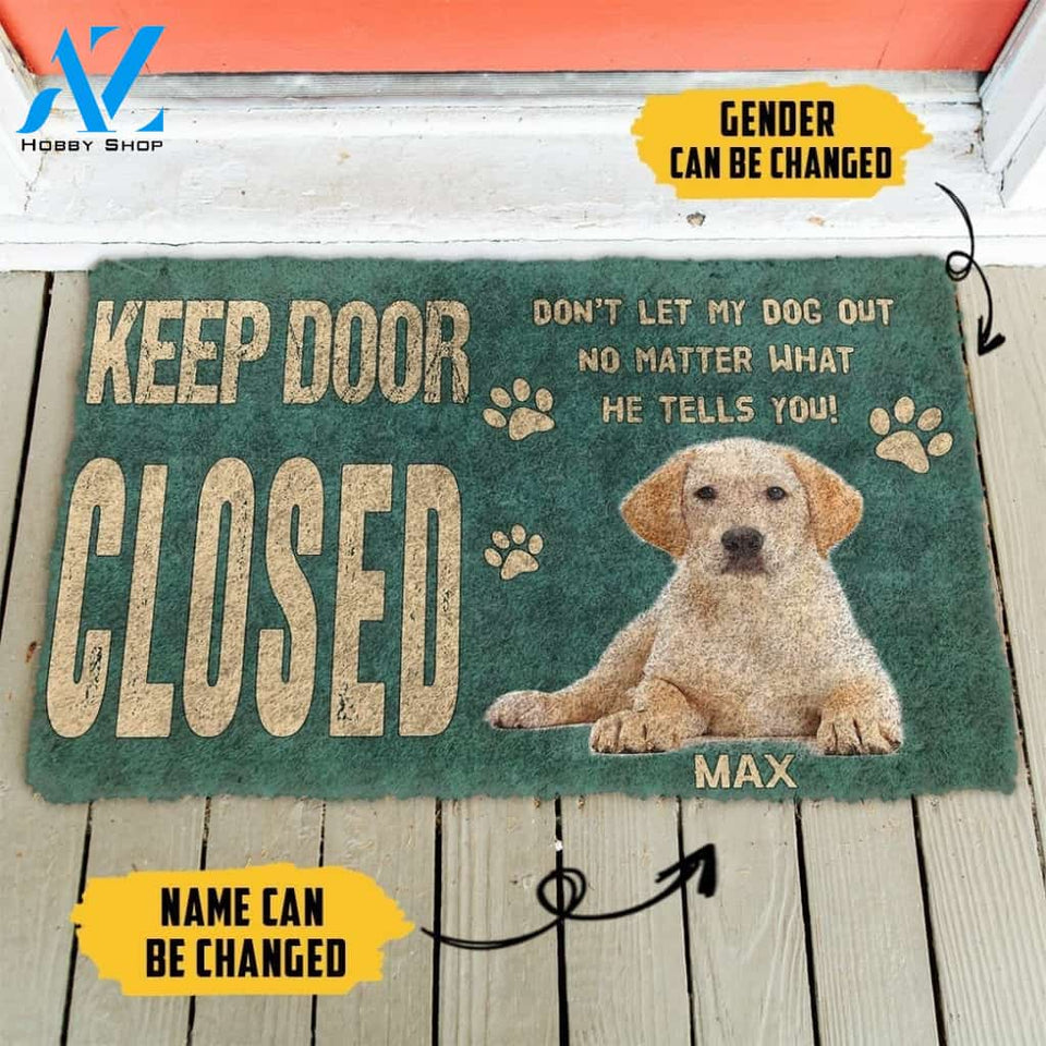 Gearhumans Gearhuman 3D Keep Door Closed Labrador Retrievers Dog Custom Name Doormat
