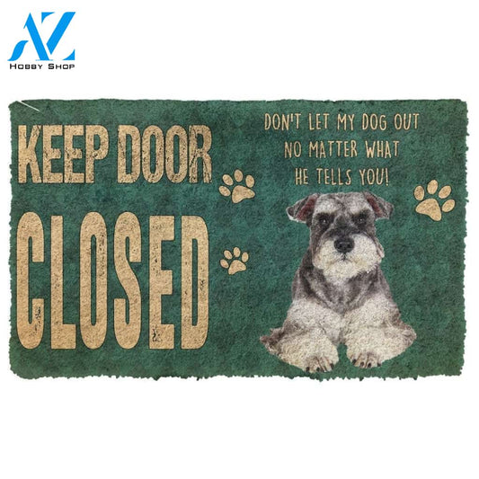 Gearhumans Gearhuman 3D Keep Door Closed Miniature Schnauzers Dog Custom Gender Doormat