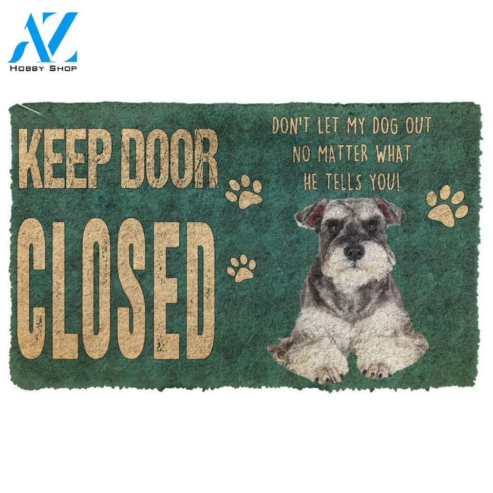 Gearhumans Gearhuman 3D Keep Door Closed Miniature Schnauzers Dog Custom Gender Doormat